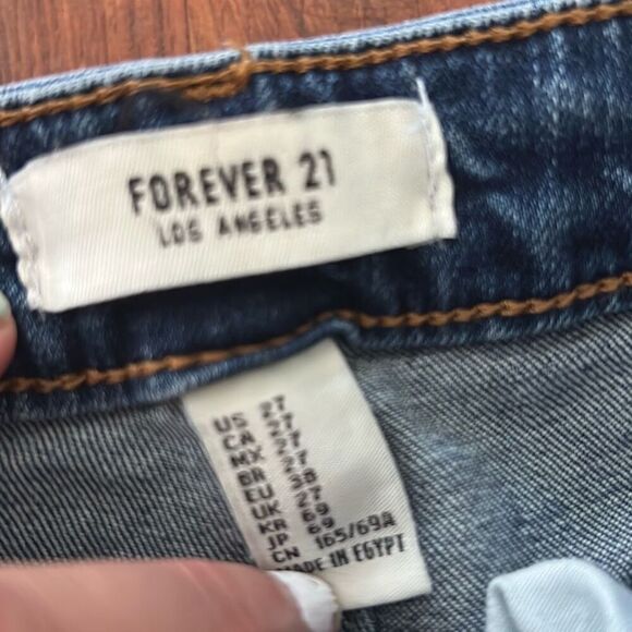 Forever 21 high waisted stretched skinny jeans distressed size 27 - Picture 2 of 4